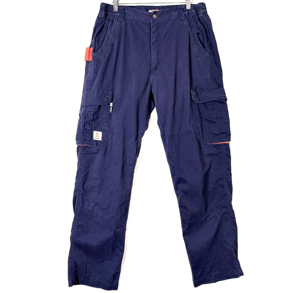 BOCOMOL FR Flame Resistant Double Knee Utility CAT 2 Cargo Pants Mens 34 Blue